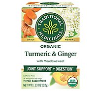 Traditional Medicinals Organic Turmeric with Meadowsweet & Ginger Herbal Tea Bags - 16 Count