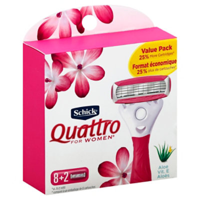 Schick Quattro For Women Razor Blade Refills Ultra Smooth Value Pack - 10 Count