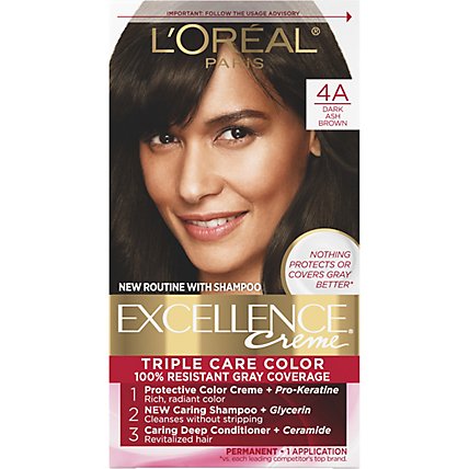 LOreal Excellence Creme Permanent Color Dark Ash Brown 4A - Each - Image 2