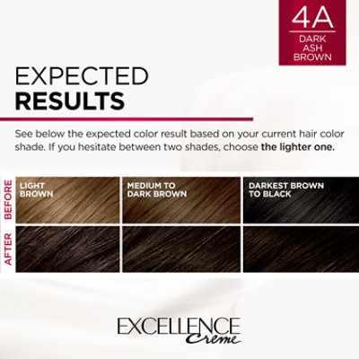 L'Oreal Paris Excellence Creme Permanent Triple Care Hair Color 4A Dark Ash Brown Kit - Each - Image 3