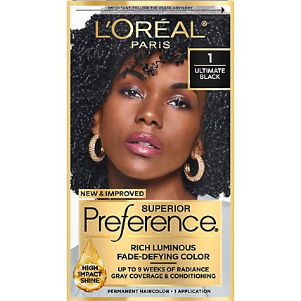 LOreal Superior Preference Hair Color Ultimate Black 1 - Each - Safeway