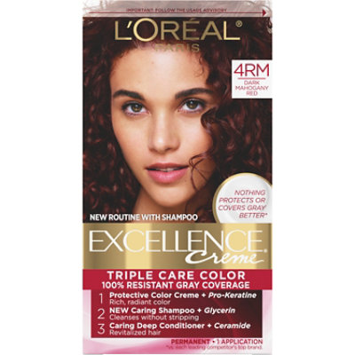 L'Oreal Paris Excellence Creme Permanent Triple Care Hair Color 4RM Dark Mahogany Red Kit - Each - Image 3
