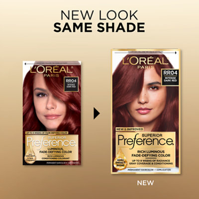L'Oreal Paris Superior Preference Fade-Defying Hair Color RR-04 Intense Dark Red Kit - Each - Image 2