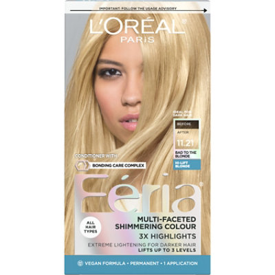 LOreal Feria Hair Color Permanent Ultra Pearl Blonde 11.21 - Each