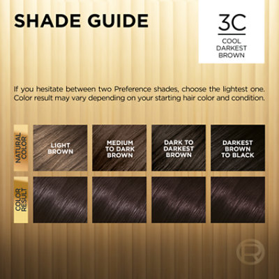 L'Oreal Paris Superior Preference Permanent Hair Color 3C Cool Darkest Brown Kit - Each - Image 2