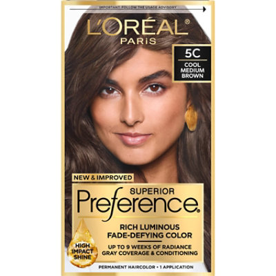 LOreal Superior Preference Hair Color Permanent Cool Medium Brown 5C - Each