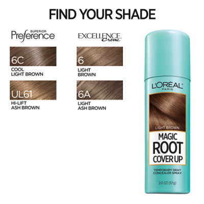 L'Oreal Paris Magic Root Cover Up Temporary Concealer Spray for Gray Light Brown - 2 Oz - Image 4