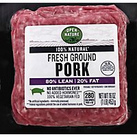 Open Nature Pork Ground Pork 80% Lean 20% Fat - 16 Oz - Image 2