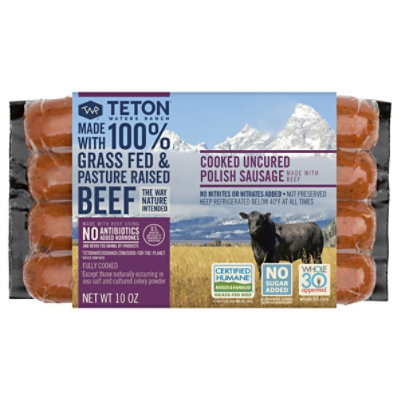 Teton Waters Ranch Uncured Polish Beef Sausage - 12 Oz - Image 1