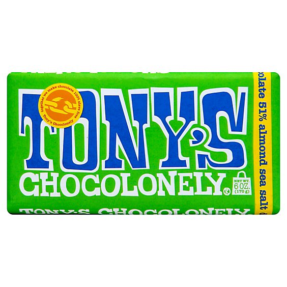 Tonys Chocoloney Almond Sea Salt 51% - 6 Oz