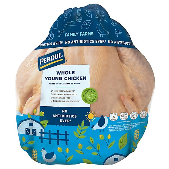 PERDUE Fresh Whole Chicken with Giblets - 6.00 Lb