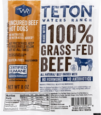 Teton Waters Ranch Uncured Beef Frankfurters - 10 Oz - Image 2