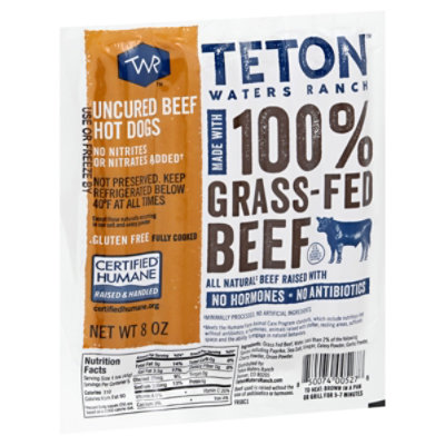 Teton Waters Ranch Uncured Beef Frankfurters - 10 Oz - Image 1