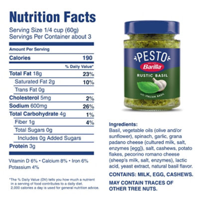 Barilla Rustic Basil Pesto Sauce And Spread - 6.5 Oz - Image 6