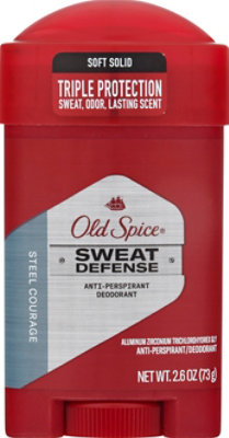 Old Spice Sweat Defense Deodorant Anti Perspirant Extra Strong Steel Courage - 2.6 Oz - Image 2