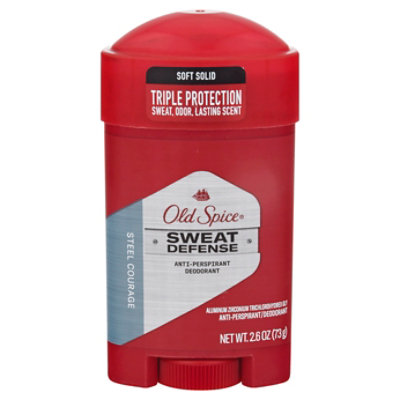Old Spice Sweat Defense Deodorant Anti Perspirant Extra Strong Steel Courage - 2.6 Oz - Image 1