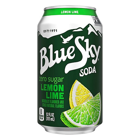 Blue Sky Soda Zero Sugar Lemon Lime Can - 12 Fl. Oz.