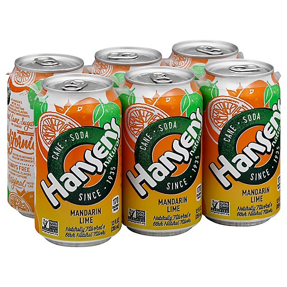 Hansens Soda Pop Mandarin Lime In Can - 12 Fl. Oz.