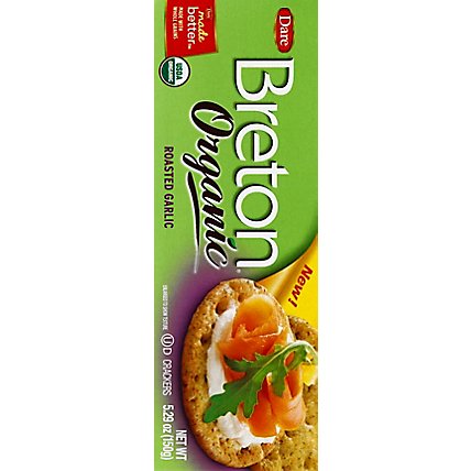 Breton Crackers Organic Roasted Garlic Box - 5.29 Oz - Image 3
