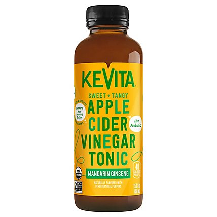 KeVita Ginseng Mandarin Apple Cider Vinegar Tonic - 15.2 Fl. Oz. - Image 3