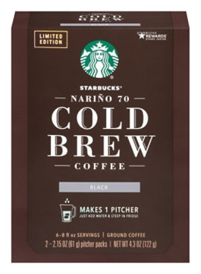 Starbucks Cold Brew Coffee Pitcher Pack Black Narino 70 Box - 2-2.15 Oz