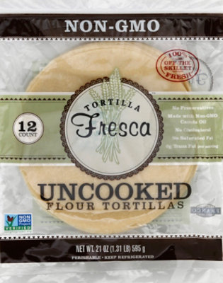 Flour Non-Gmo Verified Tortillas Uncooked - 12 Count - Image 2