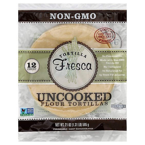 Flour Non-Gmo Verified Tortillas Uncooked - 12 Count