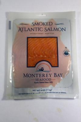 Monterey Bay Seafood Smoked Atlantic Salmon Plain - 4 Oz