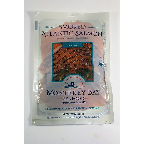 Monterey Bay Seafood Smoked Atlantic Salmon Trio Pack - 9 Oz