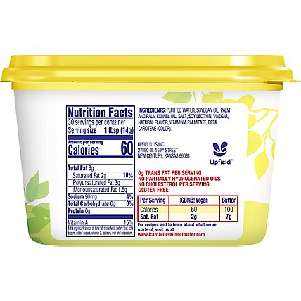 I Cant Believe Its Not Butter Spread Vegetable Oil 45% Its Vegan - 15 Oz - Image 6