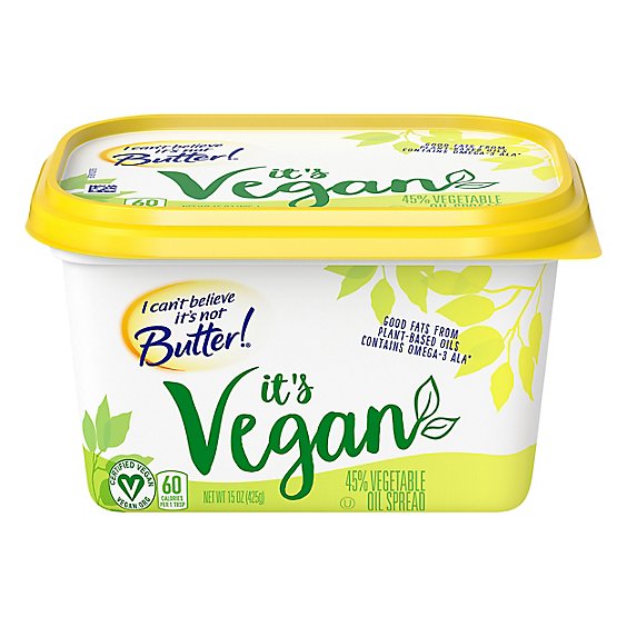 I Cant Believe Its Not Butter Spread Vegetable Oil 45% Its Vegan - 15 Oz