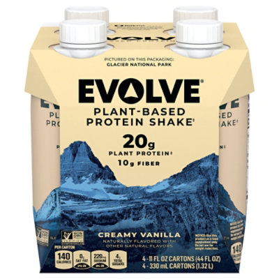 Evolve Plant Based Protein Shake Vanilla Flavored - 4-11 Oz - Image 2