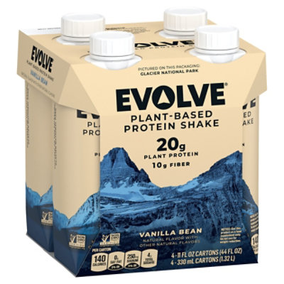 Evolve Plant Based Protein Shake Vanilla Flavored - 4-11 Oz