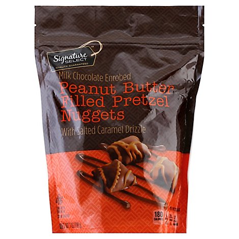 Signature SELECT Pretzel Nuggets Peanut Butter Filled With Caramel Drizzle - 7 Oz