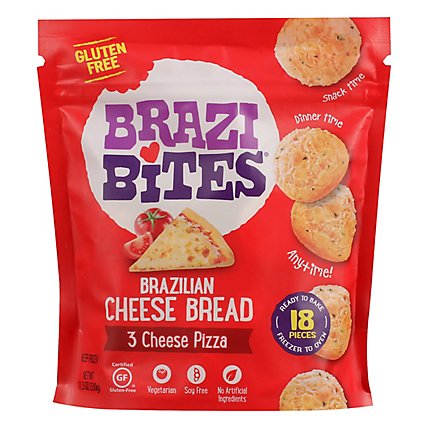 Brazi Bites Brazilian Cheese Bread 3 Cheese Pizza 18 Count - 11.5 Oz - Image 3