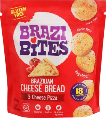 Brazi Bites Brazilian Cheese Bread 3 Cheese Pizza 18 Count - 11.5 Oz - Image 2