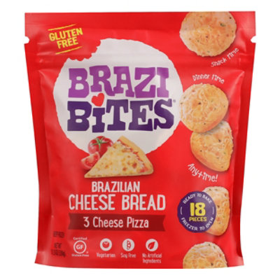 Brazi Bites Brazilian Cheese Bread 3 Cheese Pizza 18 Count - 11.5 Oz - Image 1