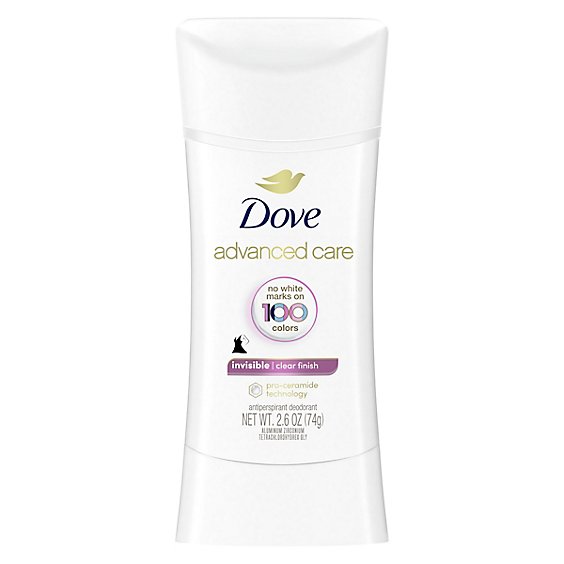 Dove Advanced Care Antiperspirant Deodorant Stick 48h Invisible Clear Finish