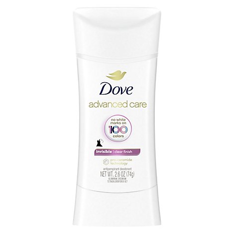 Dove Advanced Care Antiperspirant Deodorant Stick 48h Invisible Clear Finish - 2.6 Oz