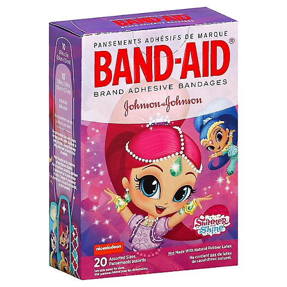 BAND-AID Brand Adhesive Bandages Nickelodeon Shimmer Shine Assorted Sizes - 20 Count