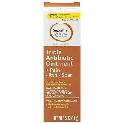 Signature Care Ointment Triple Antibiotic + Pain Itch Relief First Aid Maximum Strength - 0.5 Oz - Image 4