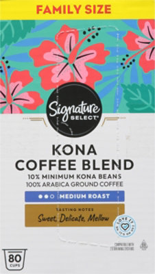 Signature SELECT Coffee Pods Arabica Medium Roast Kona Blend - 80 Count - Image 3