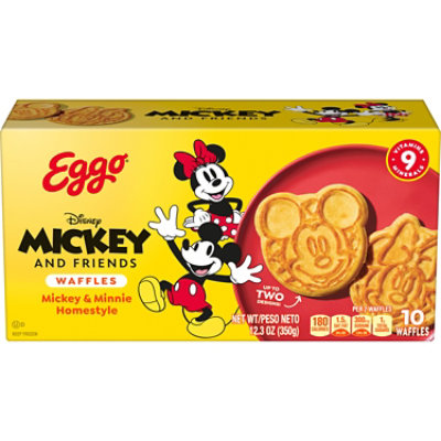 Eggo Disney Mickey Mouse Mini Frozen Waffles Breakfast Homestyle 10 Count - 12.3 Oz - Image 1