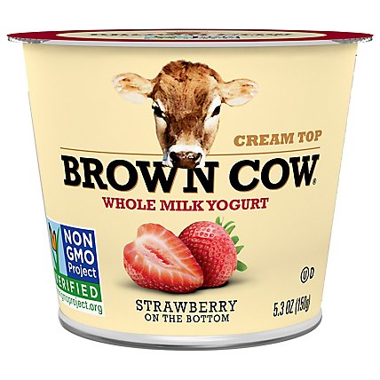 Brown Cow Cream Top Yogurt Whole Milk Strawberry - 5.3 Oz - Image 3