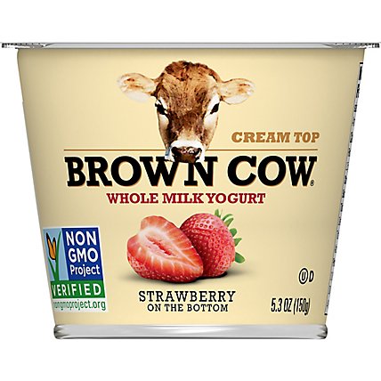 Brown Cow Cream Top Yogurt Whole Milk Strawberry - 5.3 Oz - Image 2
