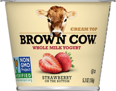 Brown Cow Cream Top Yogurt Whole Milk Strawberry - 5.3 Oz - Image 2