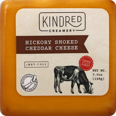 Kindred Creamery Hickory Smoked Cheddar Square - 7 Oz - Image 1