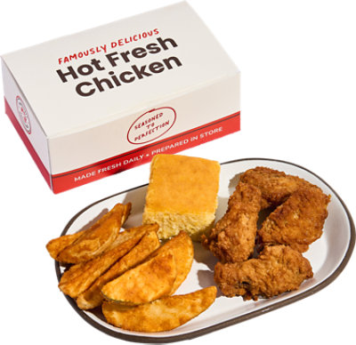 Chicken Wing Zing Meal 4 Count Hot - Each - Image 1