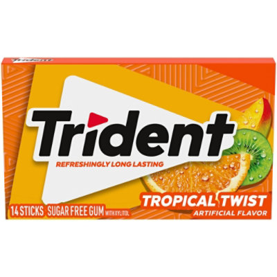 Trident Tropical Twist Sugar Free Gum - 14 Count - Image 1