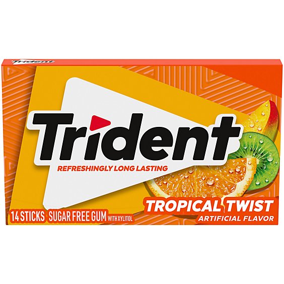 Trident Tropical Twist Sugar Free Gum - 14 Count